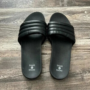 💕3/$25💕 Shade &  Shore Black Sandal Slides